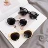 Simple Lin Xiaozhai Sunglasses Mocha Milk Tea Color Sunscreen Sunglasses Round Frame Retro Glasses