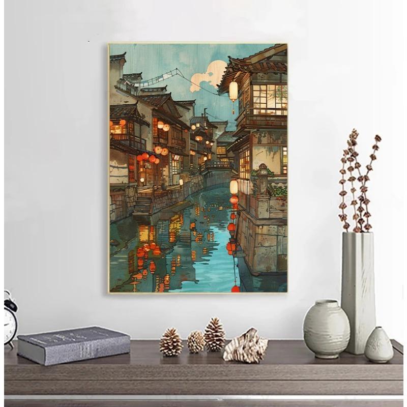 Винтажный постер в стиле Хироси Ёсида Традиционный японский деревенский пейзаж Холст Живопись Настенное искусство Гостиная Домашний декор