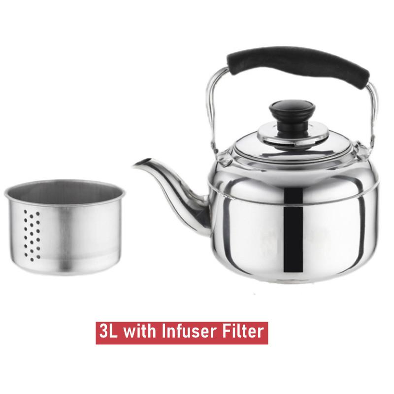 Большая емкость 5 л/6 л/7 л газовый чайник для плиты чайник со свистком для путешествий походов чайник для приготовления пищи чайник из нержавеющей стали