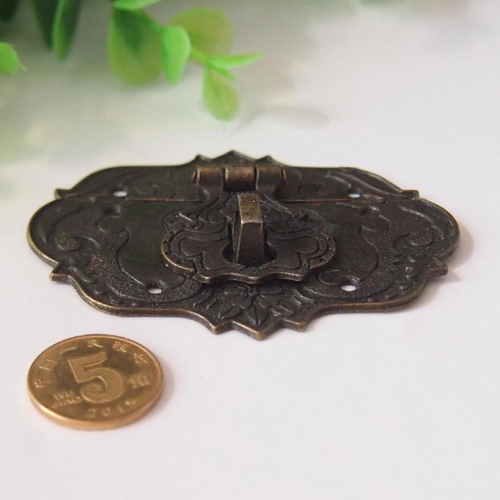 1Pc Vintage Antique Wooden Case Jewelry Gift Box Decor Hasp Latch Hook Hardware