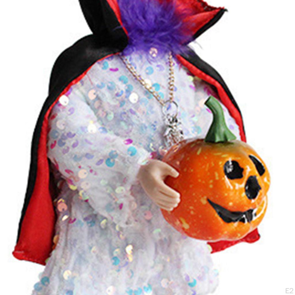Pumpkin Decorative Doll Cloth Figurine Ornament for Halloween Office Outdoor Garden Props Decor