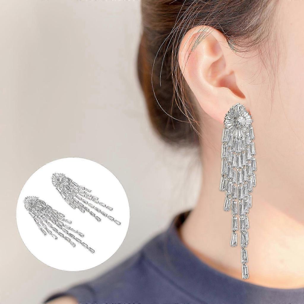 Girls Silver Drop Earrings 3Pairs Tassel Earrings for Women Jewelry