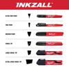 Milwaukee Inkzall Point Fine Упаковка из 4 штук 48-22-3104 Маркер, Точка, Черный,