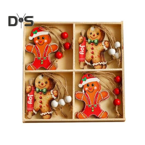 12 шт. рождественские подвесные украшения деревянные пряничные человечки гномы подвеска для рождественской елки украшения для дома кухни праздничные принадлежности для вечеринок