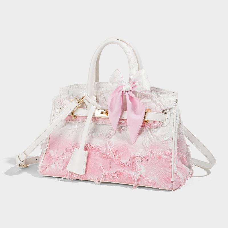 Винтажная джинсовая сумка для женщин 2025 весна-лето платиновая легкая роскошь высокая мода тренд сумка через плечо для женщин