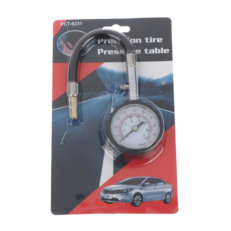High Precision 100Psi Car Tyre Pressure Gauge Long Hose Tire Meter Detector For Auto Motorcycle Truck Tire Air Pressure Tester