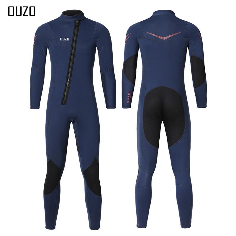 Mens 3mm Neoprene Wetsuit Full Body Long Sleeve Thermal Dive Suit Snorkeling Surfing Cold Water Swimming