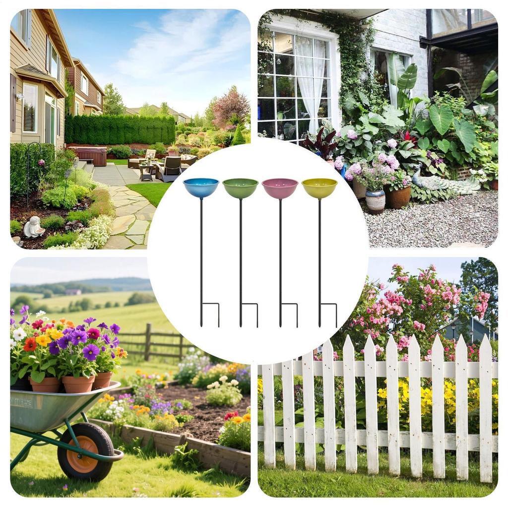 Pollinator Watering Station 4 Piece Metal Butterfly Bowl Bee Baths For Garden For Outdoor Backyard Yard Patio Home Bird Lawn
