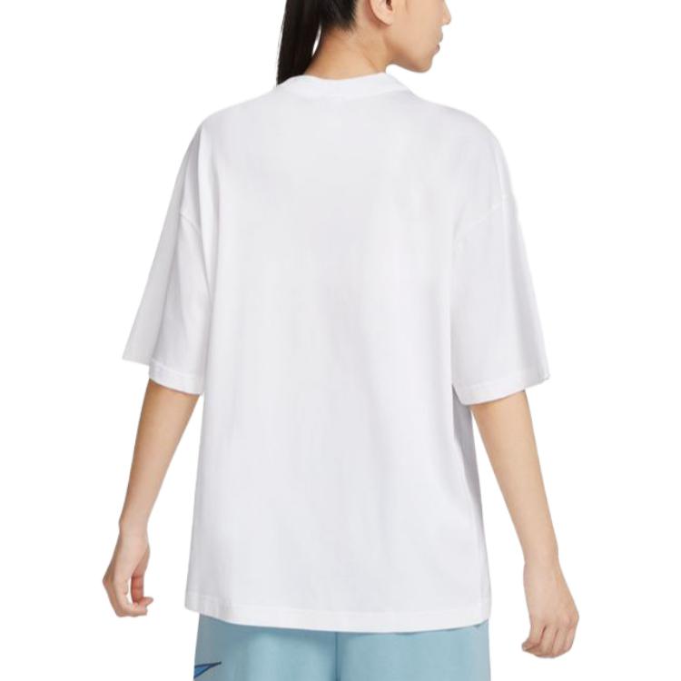 Nike T Shirts Women's White Crew Neck Thin Straight Fit FQ7011-100