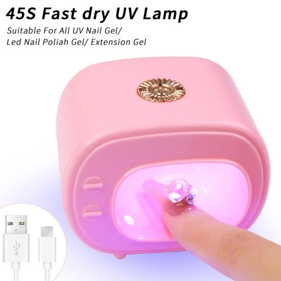 Портативная мини-лампа для ногтей с питанием от USB, компактный дизайн, ТВ-образный лак для ногтей без черного цвета, быстросохнущий маникюрный аппарат для ногтей