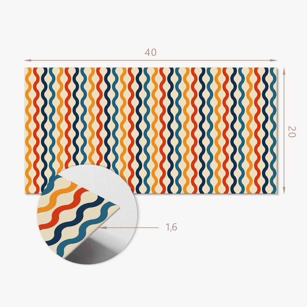 Zestaw Kafelków Winylowych Ściennych Fale W Rytmicznym Układzie 10X40X20 Cm