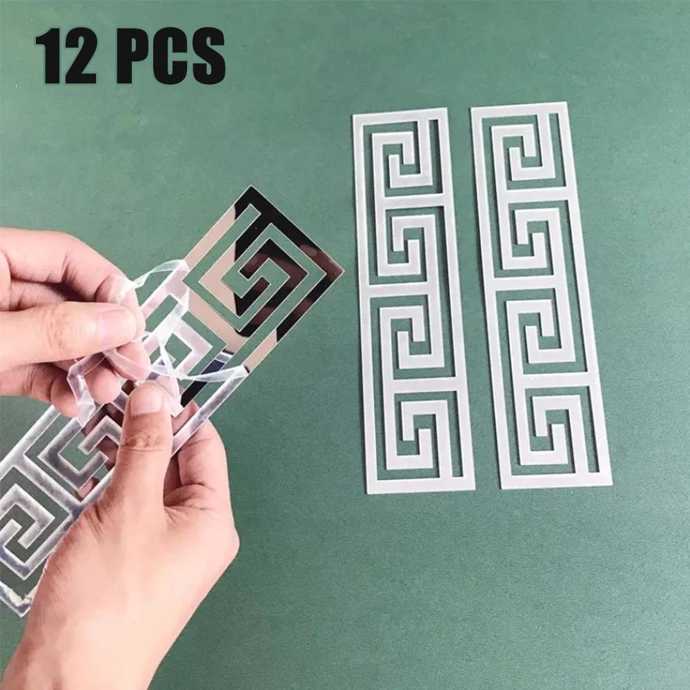 12 шт. 20x5 см 3D зеркальная наклейка самоклеящаяся линия талии сделай сам наклейки на стену для гостиной потолочная кромка полоса угловой декор стены