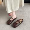 Baotou Half Slippers Women's 2025 Summer Wear New Maternity Soft Flat-bottomed Cool Slippers One Pedal Mary Jane Single Shoes