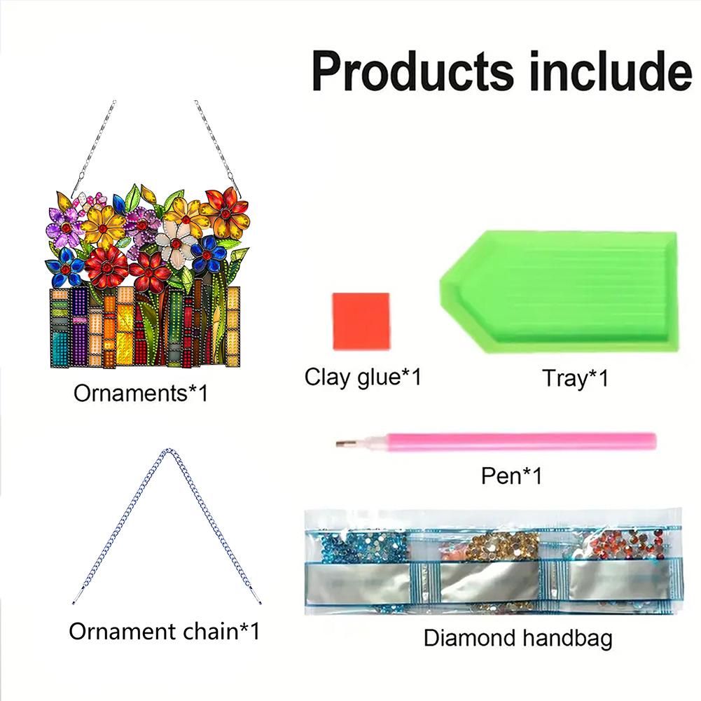 2D/Плоские DIY Стразы Алмазное Искусство Подвески на Окно Набор для Алмазной Живописи Двусторонняя Печать Односторонняя Выкладка Настенное Украшение для Двери