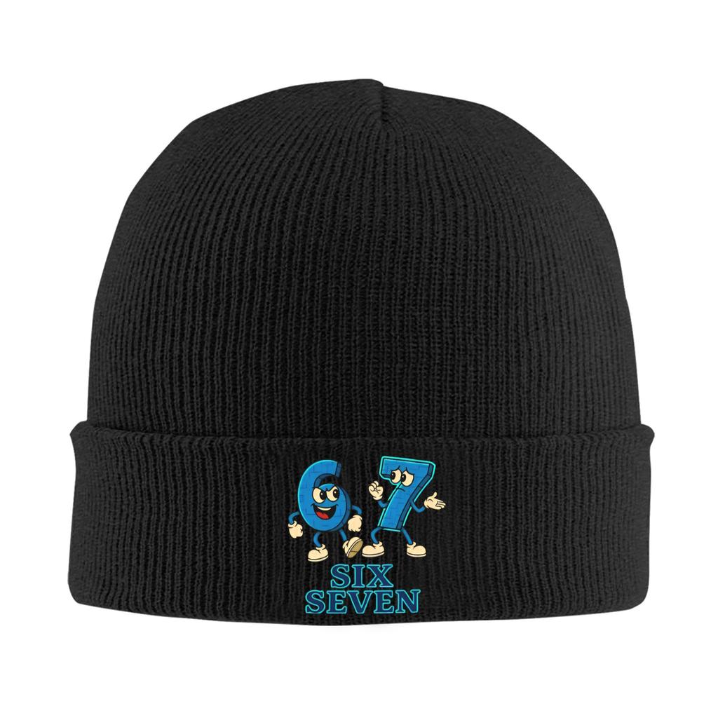 67 Six Seven Meme Knitted Hat for Women Men Beanies Winter Hat Acrylic Warm Caps