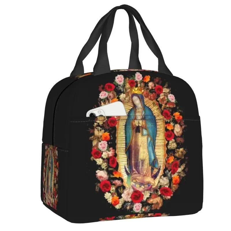 Сумка-холодильник с изображением Девы Марии для кемпинга, католическая, термоизолированная, для ланча, бенто-бокс, контейнер для еды для женщин и детей, сумки-тоут
