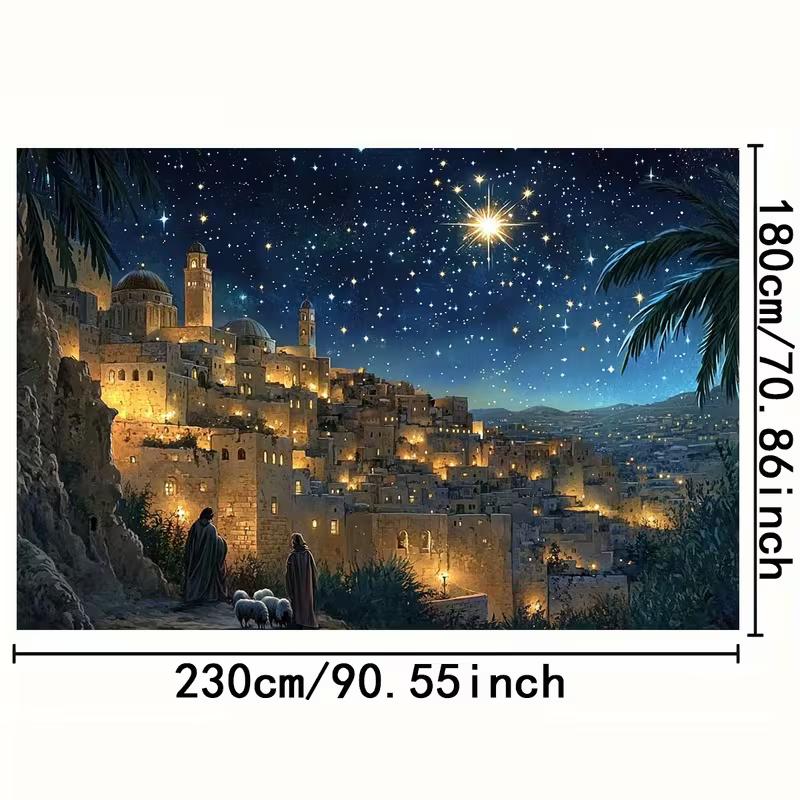 2D Nativity Scene Bethlehem Backdrop Christmas Photography Background