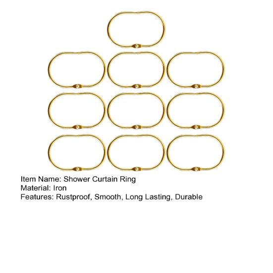 10 шт., кольца для занавески для душа в ванной, металлические крючки для душа, плотно закрытые, гладкие, скользящие кольца для занавесок с защитой от падения