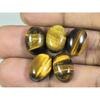 10X14MM Natural Tiger eye Oval Cabochon Loose Gemstone 5Pcs Lot 31Cts. A-518