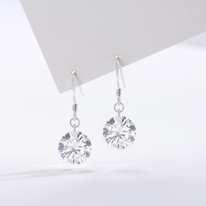 One-clar Hook Korean Version of Fashionable Geometric Ins Style Simple Versatile Earrings Zircon Stud Earrings