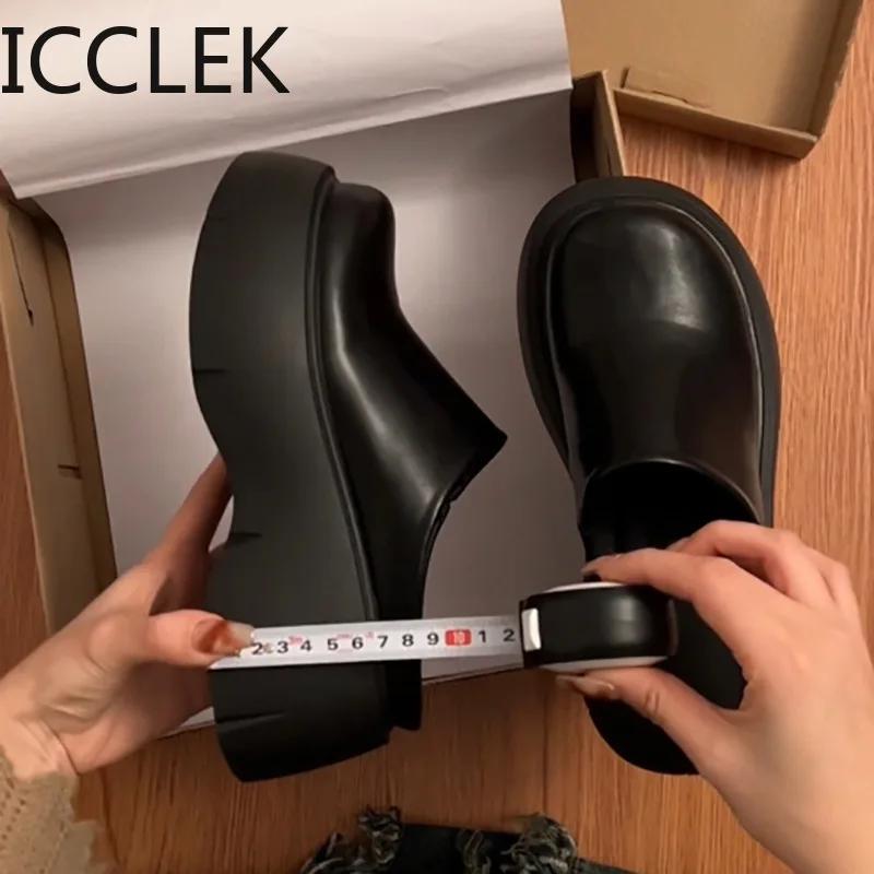 Модные женские туфли-лодочки на платформе Модные элегантные туфли-лодочки на толстой подошве Женские повседневные босоножки в уличном стиле