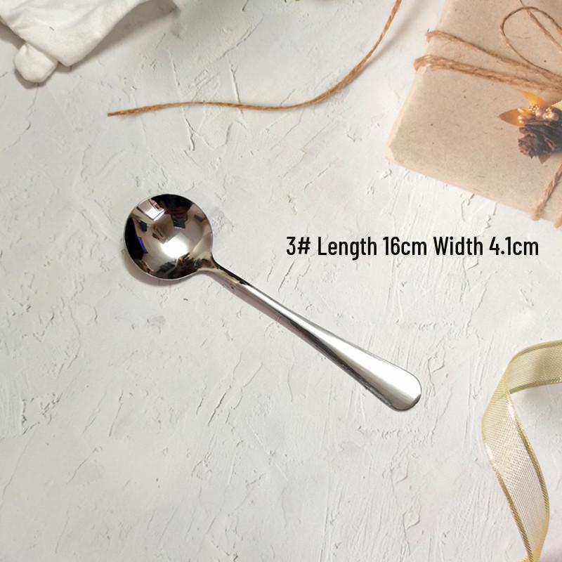 Большая круглая суповая ложка из нержавеющей стали в корейском стиле, 20 см