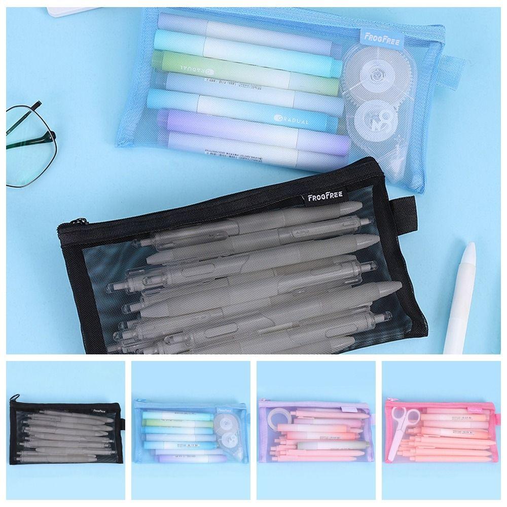 Инс Пенал Корейская Версия Сумка для хранения канцелярских товаров Портативная сетчатая сумка для ручек Студент