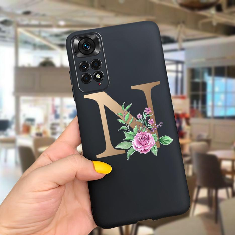 Чехол для Xiaomi Redmi Note 11 4G Note 11S Милые Буквы для Пары Мягкий Тонкий Чехол-Фонда для Xiaomi Redmi Note 11 Pro Note11 S Чехлы