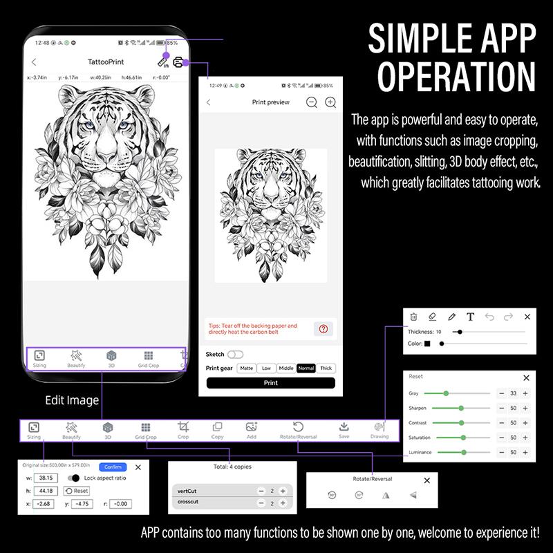 P19 Принтер для татуировки Машина для переноса Портативная Печать Татуировки Bluetooth Термальная