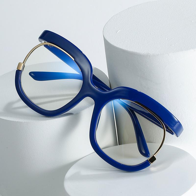 Summer hot large-frame glasses, European and American trend round frame glasses, women can match myopia glasses
