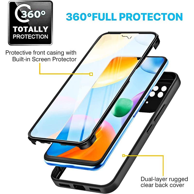 360 Degree Full Body Protect Colorful Armor Phone Case Cover for Realme 7 8 9i 8i 9 Pro+ 5G XIAOMI 12T Pro 10 11 Lite Redmi 10C Note 9 10 11 Pro+ 4G
