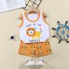 Children's Vest Suit Summer Girls Shorts Clothes Baby Korean Boys Sleeveless Suit Children's Clothing