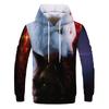Spring Autumn Hooded Sweatshirt 3D Digital Printing Unisex Hoodies Men Women Wolf Fashion Loose Pullover