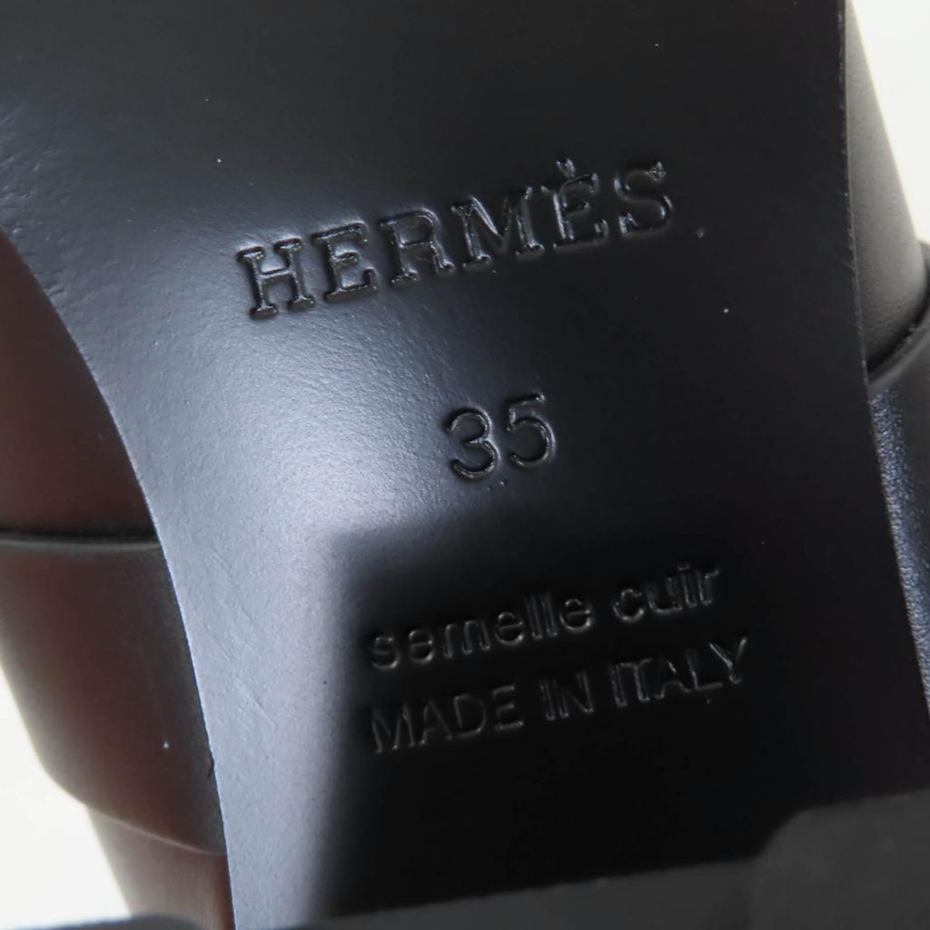 Excellent HERMES Sandals cute Purchased in 2025 Glennan Metal Leather black  Used