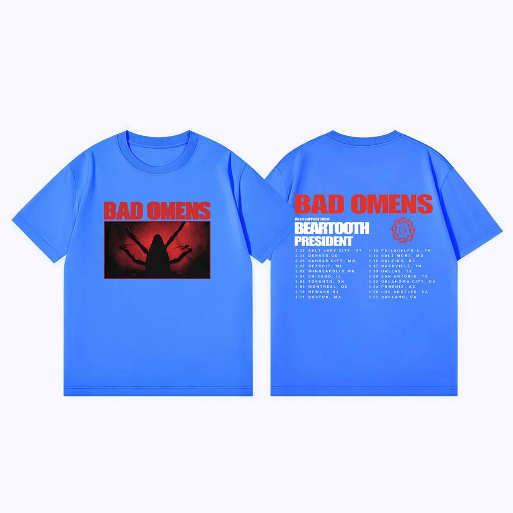 Bad Omens Tour 2026 Merch Tshirts Men Women Clothing Fashion Rock Tshirt Summer Casual Loose Short Sleeve Tshirts Streetwear