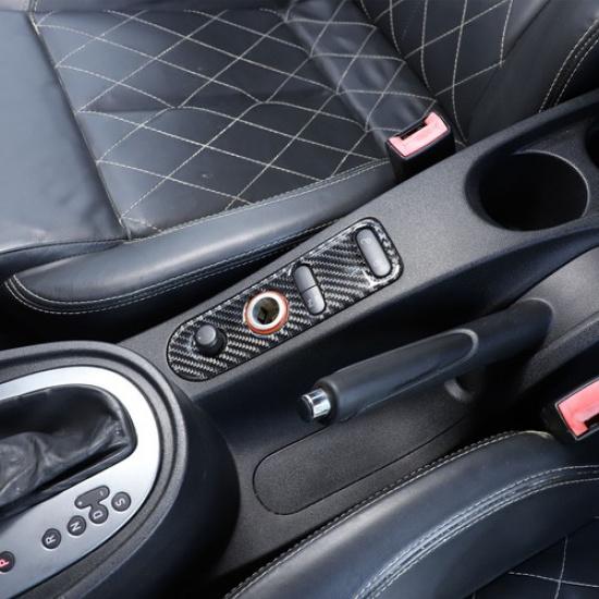 Soft Carbon Fiber Center door lock button Trim Sticker For Seat Leon 2008-12