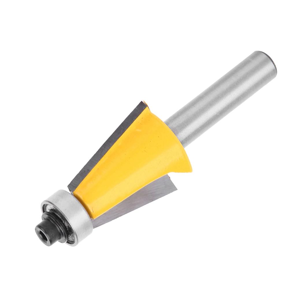 8mm Shank Chamfer Bevel Edging Router Bit with Bearing Woodworking Milling Cutter15 Degrees