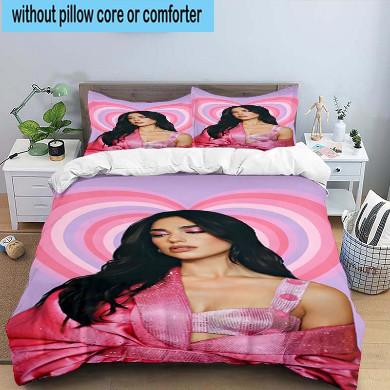 3PCS pop music Dua Lipa 3pcs Bedding,Including 3PCS Duvet Cover And 2pcs Pillowcases Perfect for Christmas,Ideal for Bedroom, Dormitory