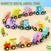 Educational Wooden Magnetic Train Toy for Ages 1-6: Numbers & Building Blocks