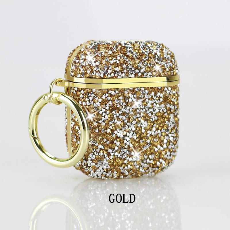 Case for AirPods Pro3 AirPods 4 3 2 1 Pro 2 Bling Glitter Diamond Sparkly Protective Cover With Ring for Women Girls