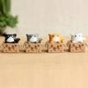 4pcs Mini Cat Garden Statues Cute Kawaii Kitten Figurines for Kids Baby Room Home Decoration Adorable Miniature Animal Decor