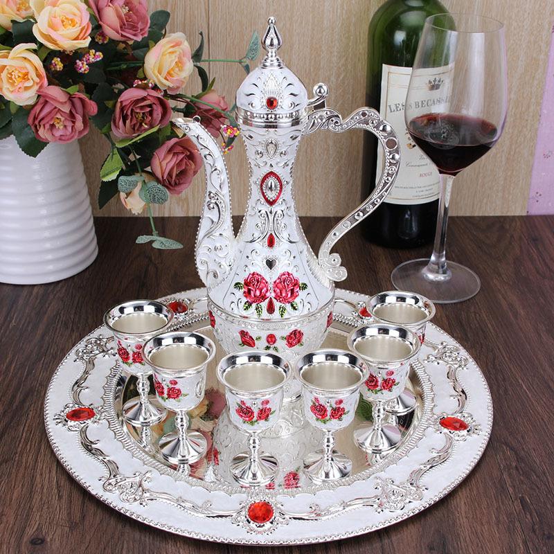 Цветная оловянная фляга для вина, Байцзю, высококачественное креативное домашнее украшение, мужской подарок, набор для вина, набор для чая, винный бокал