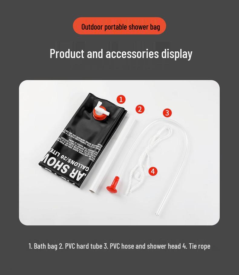 Portable Car Solar Shower Bag for Camping and Travel