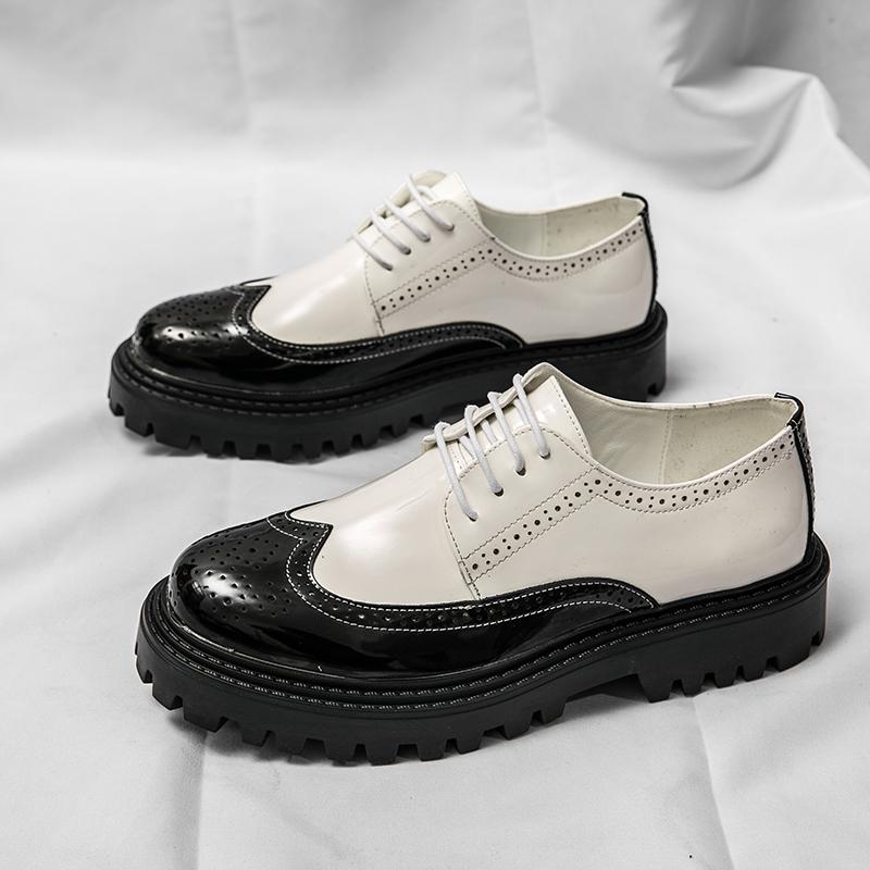 Классический британский стиль Модные повседневные лоферы для мужчин Удобная мужская обувь Мужская кожаная рабочая деловая обувь без застежек