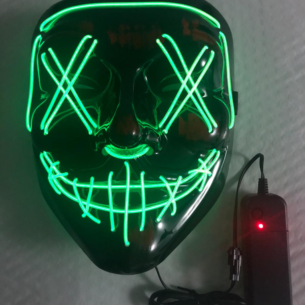 Halloween Mask Mixed Color Led Mask Party Masque Masquerade Masks Neon Maske Light Glow In The Dark Horror Mask Glowing Mask