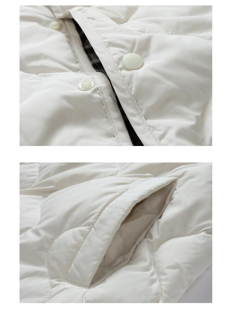 Женская и мужская утепленная короткая модная пуховая куртка с капюшоном из 85% белого утиного пуха