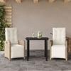 VidaXL Bistro Set with Cushions 3 Pcs, Chairs and Patio Table, Outdoor Terrace Furniture, Modern, Beige 3212577