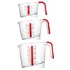 3 Piece Liquid Measuring Cup Set Easy Read Measuring Cups Soft Grip Dishwasher Safe Nesting Design Teaspoon Tablespoon
