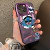 Мультяшный Стич подходит для чехла на телефон Apple 15 plus, матового чехла для iPhone 16, цветного серебристого чехла для 14/13 12p.