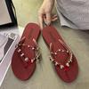 2024 Summer New Shoes for Women Fashion Slipper Outdoor Beautiful Crystal Flip Flops Girl Street Soft Sole Beach Shoes